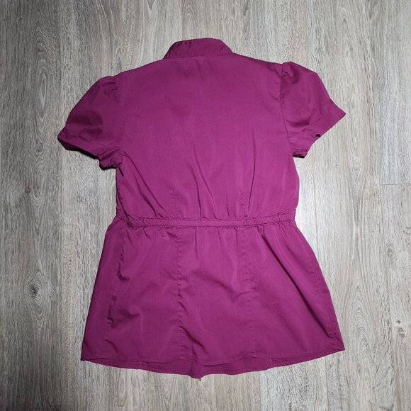 Vintage Y2K Thyme Maternity fushia pink babydoll officecore button-up top - Picture 8 of 9
